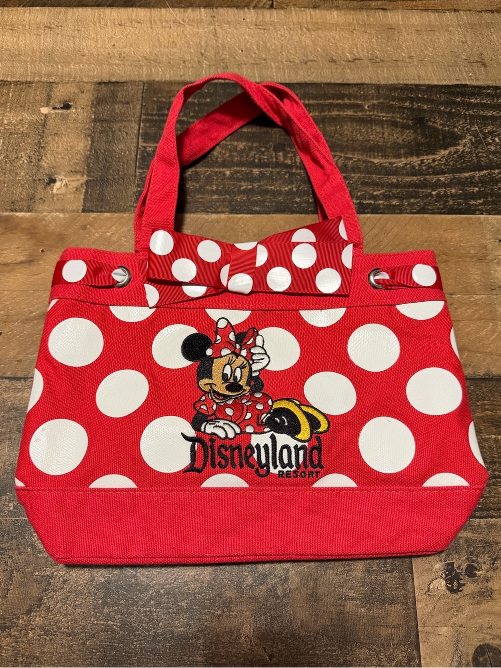 Minnie Mouse Disney Parks Disneyland Polka Dot Small Tote - Picture 1 of 6
